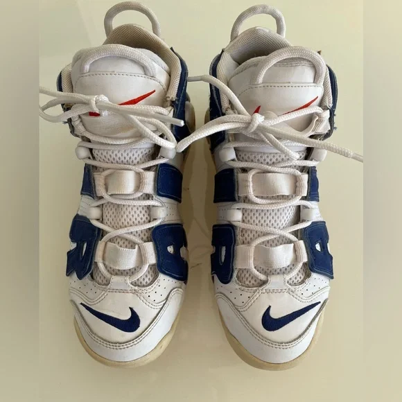 Nike Air Umtempo ‘96White&Royal Navy Blue Shoes Youth Size 6 - Picture 2 of 7
